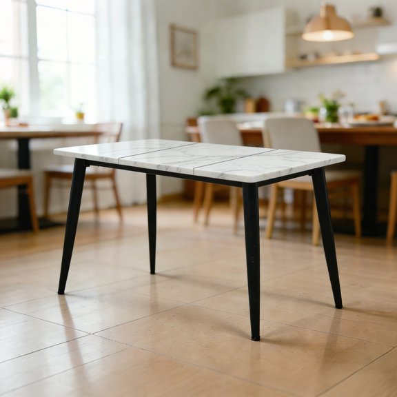 GVCXZBSS Rectangular Dining Table - Seats 4, Wood & Metal, Kitchen/Dining Room