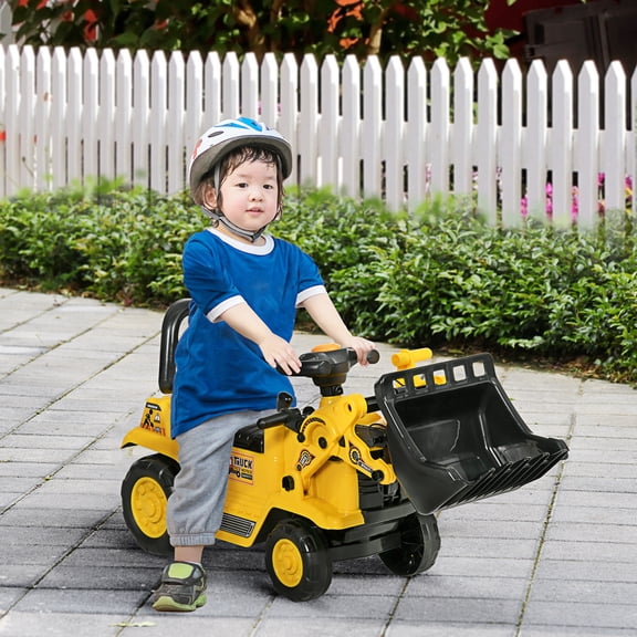 GVCXZBSS Ride On Excavator Toy - 2-in-1 Bulldozer for Boys & Girls, Ages 3+