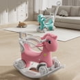 thumbnail image 1 of GVCXZBSS Unicorn Rocking Horse Pink Toddler Balance Bike Ride On Toy 4 Wheels, 1 of 15