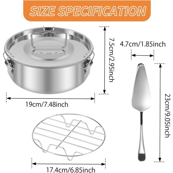 GVDCC-1.5QT Flan Mold with Lid Stainless Steel Flan Pan Mold with Steam Rack and Cake Spatula Baking Flan Maker with Spatula Portable Round Flan Baking Pan for Fast Pot Making Cheesecake Pudding