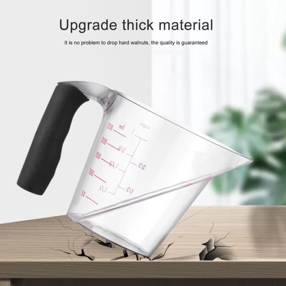 GVDCC-1 Cup Angled Measuring Cup, 250ml Plastic Measuring Jar with Scale and Handle for Liquids and Dry Ingredients (Food Grade, Easy Clean)
