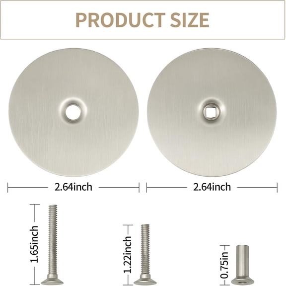 GVDCC-1 Pack Door Hole Cover Plate,Stainless Steel Deadbolt Cover Plate with Screws, Fits 2 5/8" Diameter Round Door Knob Hole, Easy Installation for Privacy and Security (Sliver)