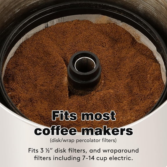 GVDCC -1 Pcs Reusable 7-14 Cup Coffee Filter for Percolator Coffee Pot Electric, Replaces Paper Coffee Filters, BPA Free - Disk/Wraparound Percolator Coffee Filters (Black)