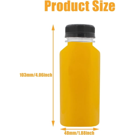 GVDCC-10 PCS 5 oz Plastic Juice Bottles Empty Clear Milk Bottles with Lids, Beverage Containers for Juice, Milk and Other Drink