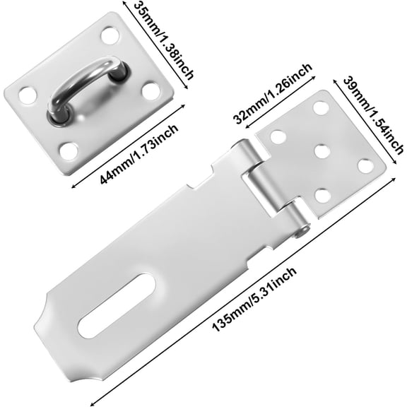 GVDCC-10 PCS Padlock Hasp Latch, Stainless Steel Padlock Hasp, Heavy Duty Security Hasp with Mounting Screws, Door Locks Hasp Latch for Doors and Cabinets