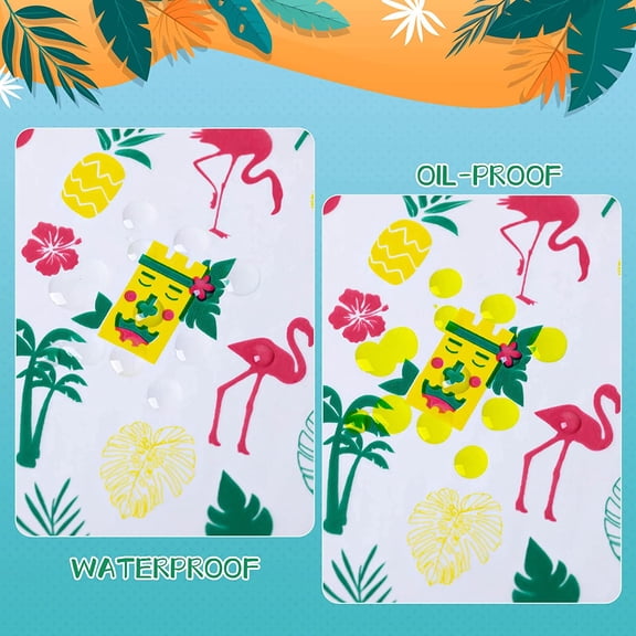GVDCC-100 Pcs Hawaii Luau Wax Paper for Food, Waterproof Oil-proof Picnic Basket Liners with Leaf Pattern, 8.6 x 9.8 inches