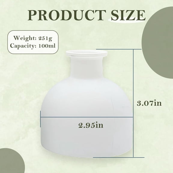 GVDCC-100ml 3.4oz Empty Glass Perfume Diffuser Bottle Aromatherapy Diffuser Jar Refillable DIY Fragrance Container Use for DIY Replacement Diffuser Sticks Sets Home Bathroom Decor (Matte White)