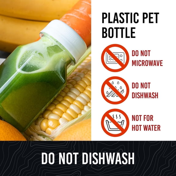 GVDCC-10pcs 2oz Plastic Shot Bottles with Caps - Ginger Shot - Freezer Safe, Leak Proof, BPA Free, Food Grade Small Plastic Travel Bottles with Caps