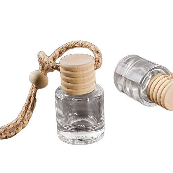 GVDCC-10pcs Car Hanging Glass Pendant Perfume Aromatherapy Bottle Refillable Hanging Diffuser Air Fresher Ornament Vials