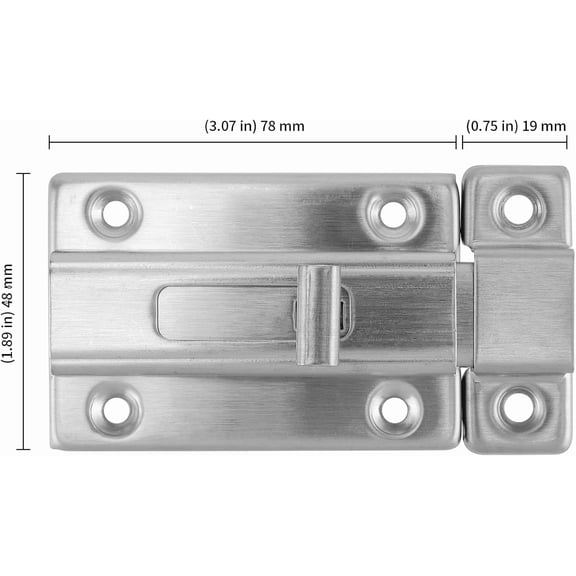 GVDCC-12 PCS 3 Inch Stainless Steel Slide Lock, Sliding Lock Barrel Bolt, Bathroom Stall Lock with Screws, Door Bolt Lock Slide for Hotel, Home, Room Doors