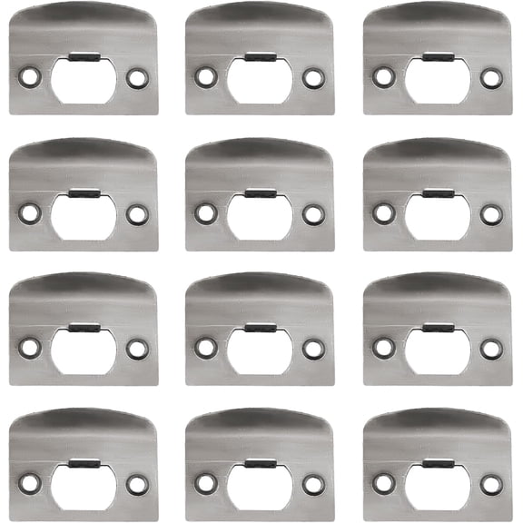 GVDCC-12 PCS Door Strike Plate, Black Deadbolt Strike Plate, Stainless Steel Deadbolt Covers Door Reinforcement Kit
