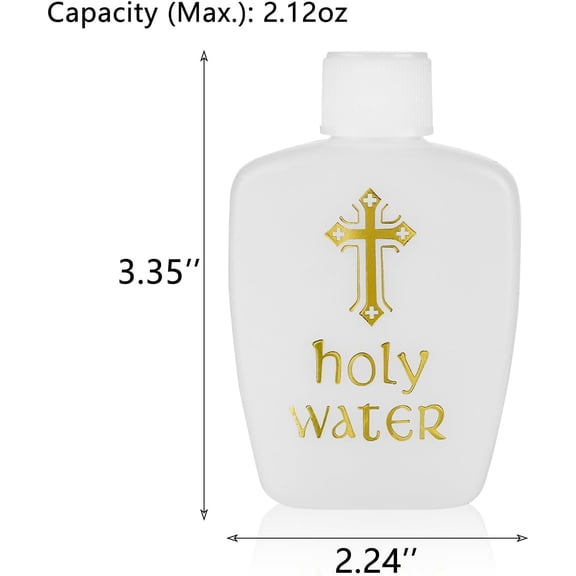 GVDCC-12 pack 2oz Empty Small Plastic Holy Water Bottle Container Flask for Church Holy Water Bottles