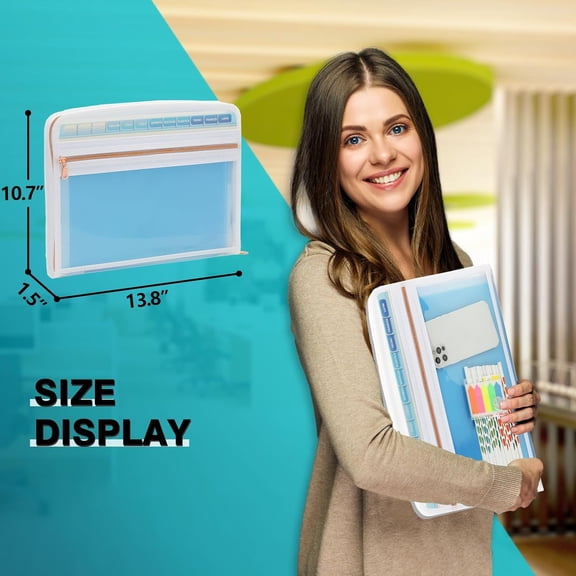 GVDCC-13 Pocket Expanding File Folder Organizer, Blue, 8.5-x-11-inch
