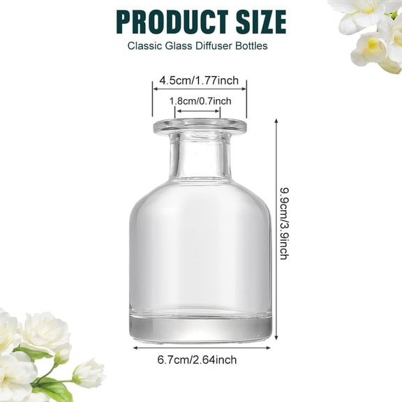 GVDCC-150ml/5oz Empty Glass Diffuser Bottle Diffuser Jars Aromatherapy Storage Container Fragrance Accessories Use for DIY Replacement Diffuser Sets (Clear)