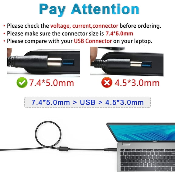 GVDCC -19.5V 4.62A 90W AC Adapter Laptop Charger for Dell PA-1900-02D PA-10 LA90PM111 LA65NM130,Inspiron N7010 N7110 N5010,XPS L502x,Latitude E6430 E6420 E6320 E6400 E7240 E5530 E6440 E6540 E7440 E54