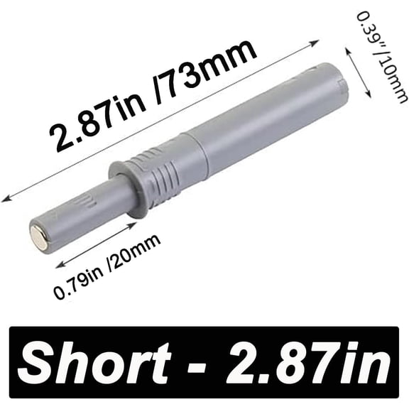 GVDCC-2.87" Push to Open Cabinet Hardware 10 Pack Push Latch & Lock for Hidden Door Touch Latches and Catch Push Release Drawer Pull Tip on RV Closet Close Strong Pop Out, Grey