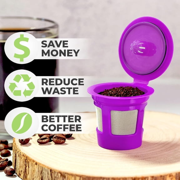 GVDCC -2-Item Bundle: 4-Pack Cafe Save 1-Stream Reusable K Cup Coffee Filters + EZ-Scoop 2 Tbsp Scoop with Integrated Funnel, Refillable Pod Capsule For Use with Keurig & Select Single Cup Coffee Mak
