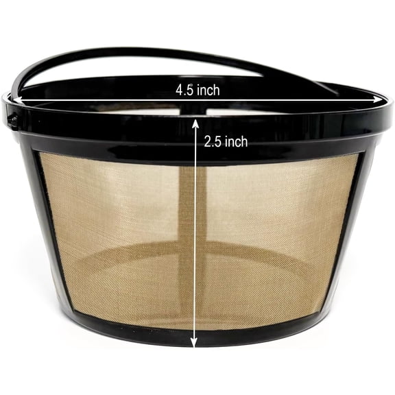 GVDCC -2-PACK Gold Reusable 8-12 Cup Basket Coffee Filter for Mr. Coffee Coffee Makers and Black & Decker Coffee Maker