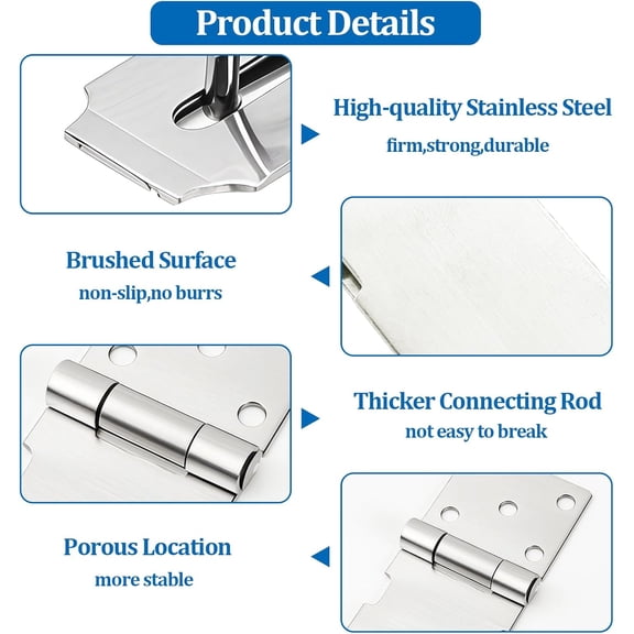 GVDCC-2 PCS Door Locks Hasp Latch, 5 Inch Stainless Steel Safety Packlock Clasp Hasp Lock Latch,Heavy Duty Security Hasp with Mounting Screws, Door Locks Hasp Latch for Doors and Cabinets