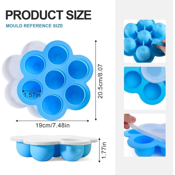 GVDCC-2 PCS Egg Bites Silicone Mold, Sous Vide Egg Bite Maker, Fits Instant Pot 5,6,8 qt Pressure Cooker
