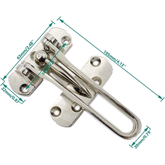 GVDCC-2 PCS Swing Bar Door Lock,ULIFESTAR Top Lock for Front Door Stainless Steel Door Latch Door Bolt,Barn Door Lock Shed Lock Fence Door Lock Hardware with Installation Screws Silver