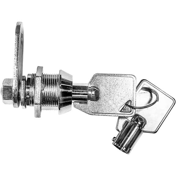 GVDCC-2 Pack Chrome Finish Zinc Steel Cam Lock with 5/8 Inch Cylinder Replacement for RV, ATM, Vending Machine, Tool Box, File Cabinet, Arcade Lock