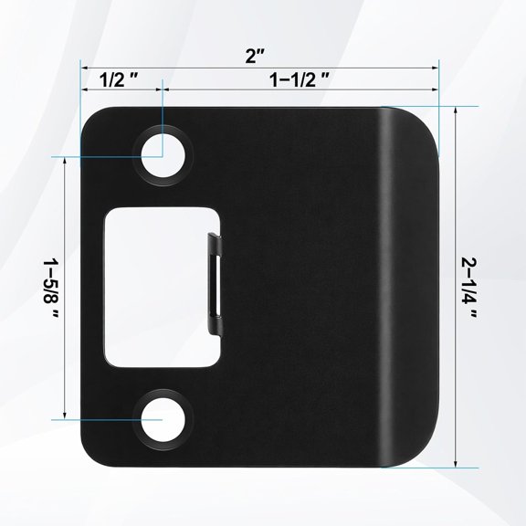 GVDCC-2 Pack Extended Strike Plate Round Corner Extended Lip Doors Strike Plate Extender 2-1/4" x 1-1/2", (2" Overall Length)(2 x 2.25 Inch, Black)