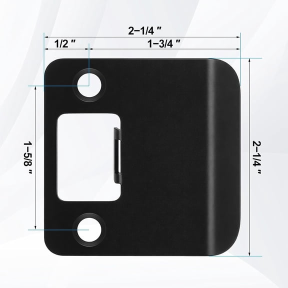 GVDCC-2 Pack Extended Strike Plate Round Corner Extended Lip Doors Strike Plate Extender 2-1/4" x 1-3/4", (2-1/4" Overall Length)(2.25 x 2.25 Inch,Black)