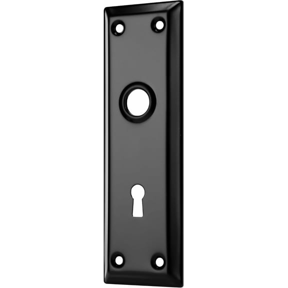 GVDCC-2 Pack Mortise Lock Door Knob Plates for Interior Doors, Old Style Mortise Door Knob Cover Plate Replacement, Matte Black Door Escutcheon