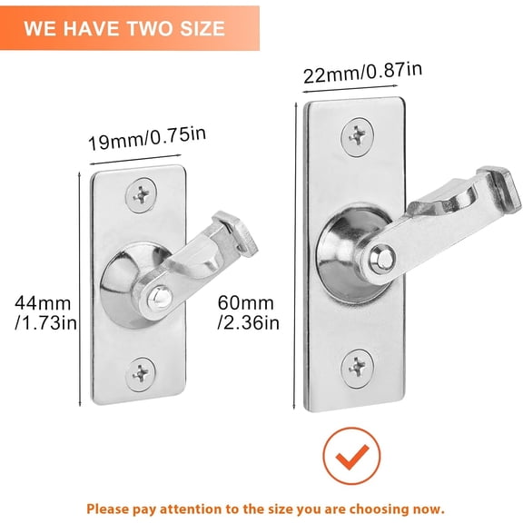 GVDCC-2 Pack Screen Door Latch 90 Degree, 2.36 x 0.87 Inches Gate Latch Sliding Screen Door Lock Barn Door Latch, Silver