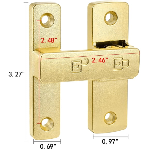 GVDCC-2 Packs Gold Barn Door Latches,180 Degree Gate Lock,Flip Gate Latches Hardware,Zinc Alloy Door Lock Latch,Door Security Sliding Door Latch Lock for Cabinets,Bathroom, Barn & Garden