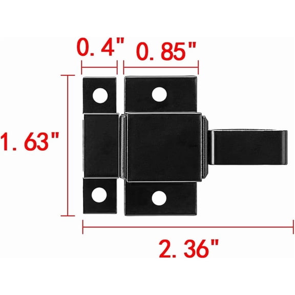 GVDCC-2 Packs Self-Closing Latches, Black Spring Door Lock, Aluminum Alloy Automatic Gate Latch with Spring Loaded Pin, Security Window & Cabinet Lock