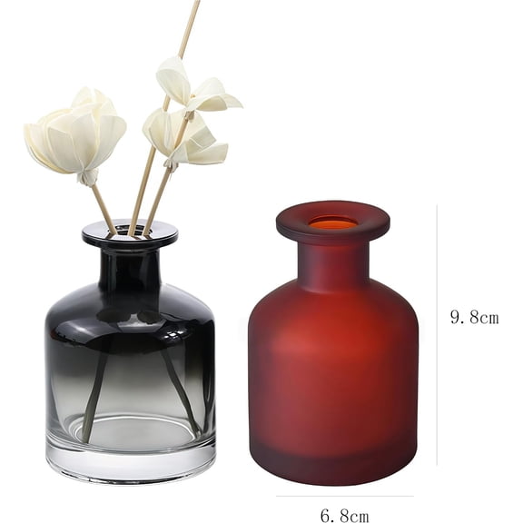 GVDCC-2 Pcs Clear Glass Reed Diffuser Bottles,150ml Empty Refillable Diffuser Bottle for Essential Oils,Aromatherapy Container for DIY Replacement Diffuser,Reed Sticks,Fragrance Replacement Container