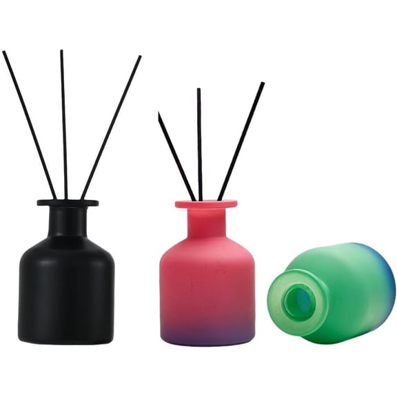 GVDCC-2 Pcs Frosted Pink Glass Reed Diffuser Bottles,150ml Empty Refillable Diffuser Bottle for Essential Oils,Aromatherapy Container for DIY Replacement Diffuser,Fragrance Replacement Container