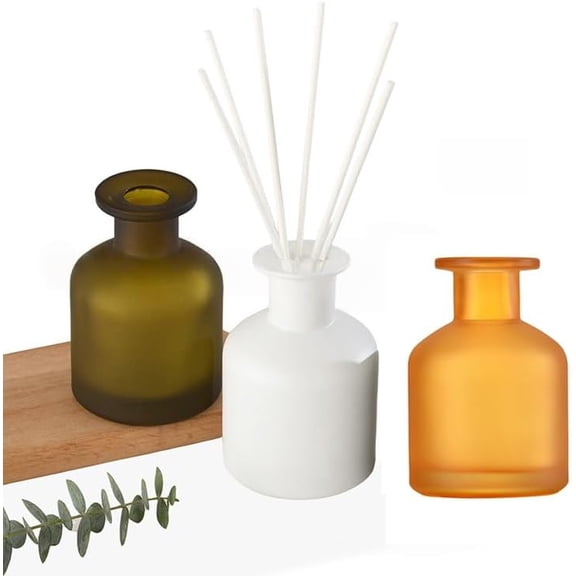 GVDCC-2 Pcs Frosted White Glass Reed Diffuser Bottles,150ml Empty Refillable Diffuser Bottle for Essential Oils,Aromatherapy Container for DIY Replacement Diffuser,Fragrance Replacement Container