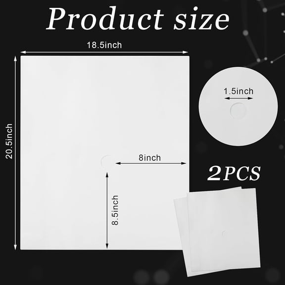 GVDCC -2 Pcs Fryer Filter Paper Envelope Style 18.5 x 20.5 Inch, 1.5 Inch Hole 1 Side Grease Deep Fryer Cooking Oil Filter, Ideal for Commercial Cafes, Hotel, Restaurants, Food Trucks