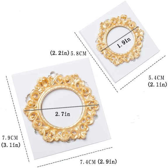 GVDCC-2 Pcs Small Frame Silicone Mold Sugarcraft Cake Decorating Tools Fondant Gompaste Molds