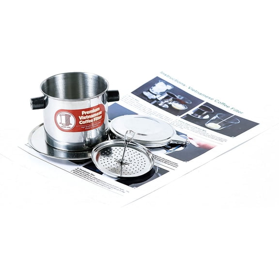 GVDCC -2 x Stainless Steel Vietnamese Coffee Filter Press 8 oz. Works well w/French Grind Coffee. Gravity Insert