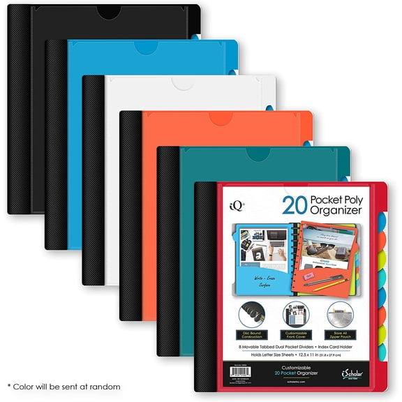 GVDCC-20 Pocket Folder with Zipper Pouch, Color May Vary (34906)