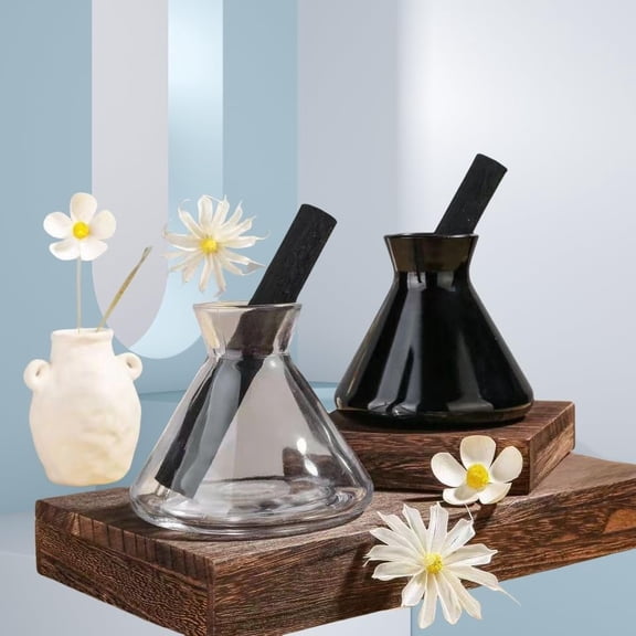 GVDCC-200ml Clear Glass Reed Diffuser Bottles,Empty Refillable Diffuser Bottle for Essential Oils,Aromatherapy Container for DIY Replacement Diffuser,Reed Sticks,Crafts Decor