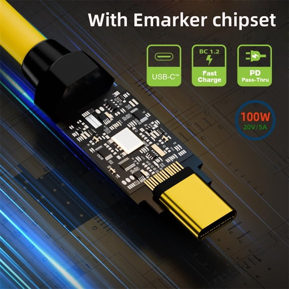 GVDCC -20Gbps 140W 8K USB4 Ultra Soft High Flex USB-C Cable for Gaming Keyboard Mouse Type-C Male to Male Cable Power & Data 100CM