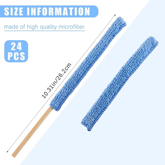 GVDCC-24 Pieces Microfiber Detail Duster Sticks Mini Duster Crevice Cleaning Tool Car Air Vent Cleaner Fan Cleaning Brush for Home Air Vent Window The Smallest Spaces