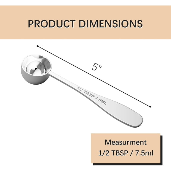 GVDCC-2PCS 1/2tbsp(1.5tsp, 7.5ml) Single Measuring Spoon, Stainless Steel Individual Teaspoon, Metal Measure Scoop with Gift Box