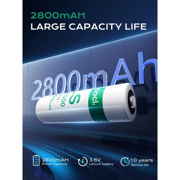 GVDCC-2PCS LS145OO AA 3.6V 2800mAH Batteries for Smart Oil Fuel Fauge Device,Use for PLC, Security System ER14505-Non Rechargable