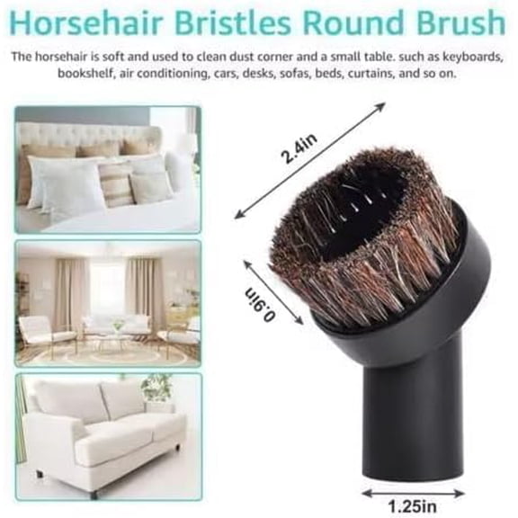 GVDCC-2PCS Round Dust Brush For Shark Vacuum Attachment with Hose Adapter, For Most Vacuum Cleaners Accessories