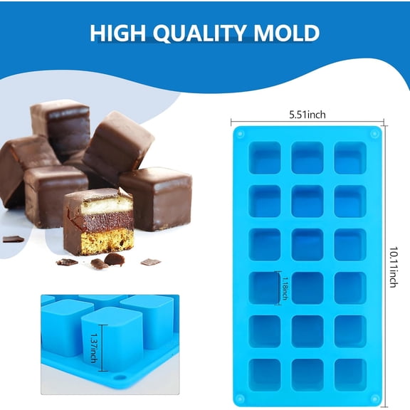 GVDCC-2Pcs 1.2Inch Square Cube Silicone Mold for Mousse Cake, French Dessert Molds for Chocolate Brownie Bites, Brownie, Ice cream, Truffle, Jelly