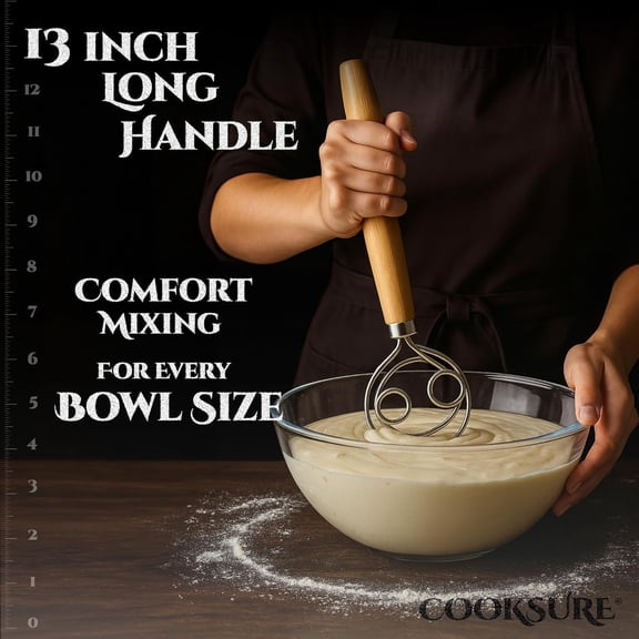 GVDCC-2Pcs Danish Dough Whisk & Bread Lame for Sourdough Bread Wooden Handle Dough Whisk Mixer and Bread Scoring Tool, Artisan Sourdough Baking Tools & Bread Baking Supplies