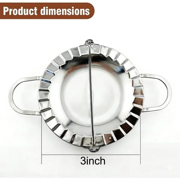 GVDCC-3-Inch Stainless Steel Empanada Press & Dumpling Maker, 2-in-1 Dough Cutter and Mold for Empanadas, Pierogi, Ravioli (3inch)