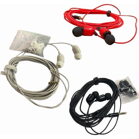 GVDCC -3 Pack 10FT Earbuds 3.5mm Stereo 3 Pole Headset Earphones 3 Meter Long Extension Wired Cord Cable Earphone Monitor in-Ear Headphone for Live Streamer Webcast Broadcast Phone Computer