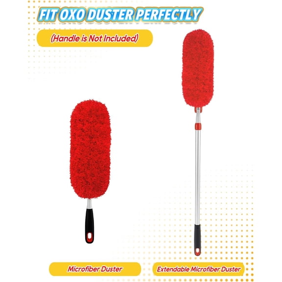 GVDCC-3 Pack Microfiber Reusable Duster Refills Compatible with OXO Duster, Washable Dusters for Cleaning Compatible with OXO Extendable Duster for Blinds Ceiling(Handle is Not Included)